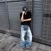 Vintage Washed Light Blue Straight-Leg Jeans For Men – Classic Clean Fit & Relaxed Wide-Leg Style_mkmklike.com