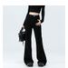 Black Flared Jeans For Women, New Spring Style, High-waisted, Slimming, Loose-fitting, Bell-bottom Long Pants_mkmklike.com