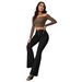 New Style Button Down Slim Fit Flared Jeans Women's High Waist Stitching Trousers In Stock_mkmklike.com