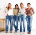 Women's High Stretch Flared Jeans - Comfortable Casual Denim Pants With Bootcut Design, Plus Size Available (Dark Blue, Medium Blue, Light Blue)_mkmklike.com