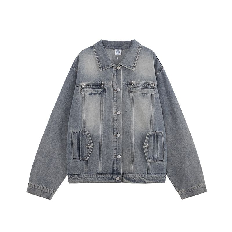 Men's Clothing Washed Denim Jacket Spring And Autumn Coat Distressed Top_mkmklike.com