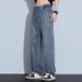 "Men's Retro Loose Straight-Leg Jeans – 90s Vintage Washed Denim Pants (Classic Casual, Comfort Fit, High-Quality Cotton)"_mkmklike.com