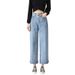 Straight-leg Jeans 2025 Spring New Style High-waisted Dad-style Drapey Floor-length Wide-leg Pants For Women, Slimming_mkmklike.com