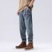 Summer New Heavy Industry Washed Jeans Men's Thin Loose Fat Jeans Men's Embroidered Retro American Jeans_mkmklike.com