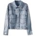 Chicco Fashion Sequin Denim Jacket Women 2025 New European Style Short Spring Outfit For Petite Slimming Top_mkmklike.com