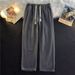 American-Style Drawstring Straight-Leg Jeans – Relaxed Fit Washed Denim Pants With Adjustable Waist & Oversized Silhouette (S-3XL, Multi-Color)_mkmklike.com