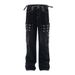 Punk Rock Cargo Jeans For Men Hiphop Trendy Niche Design With Straps And Pockets Straight-Leg Long Pants_mkmklike.com