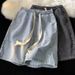Men's Drawstring Denim Shorts – Summer Loose Fit 5-Inch Casual Shorts With Vintage Wash (Black-Grey & Light Blue, Sizes S-3xl)_mkmklike.com
