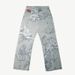 Unisex High Street Y2K Retro Angel Print Jeans Straight Leg Floor Length Pants For Men_mkmklike.com