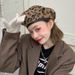 Hot Sale Women's New Wool Beret Ladies Winter Casual Fashion Leopard Hat Spring Autumn Female Windproof Keep Warm Solid Flat Cap_mkmklike.com