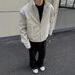 Cleanfit Black Padded Jacket For Men, Autumn Casual Short Wide Shoulder Stand Collar Jacket, Stylish And High-End Men's_mkmklike.com