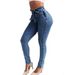 Women's Clothing Jeans Slim Elastic Fashion All Match Tassel Belt High Waist Women_mkmklike.com