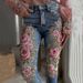 2025 Fall/Winter New Women's Jeans 3D Printed Long Pants Colorful Floral Denim Casual Fashion_mkmklike.com