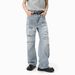 Men's Distressed Vintage Blue Jeans – Relaxed Straight-Leg Ripped Denim With Raw Hem & Grunge Aesthetic (S-XL, Mid-Rise, Zip Fly)_mkmklike.com