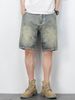 Men's Distressed Denim Shorts - Vintage Washed American Style Casual 5-Inch Mid-Thigh Shorts With Ripped Details & Relaxed Fit_mkmklike.com