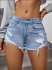High Waist Light Colored Denim Shorts For Women Raw Edge Summer Hot Girl Style Fashion_mkmklike.com