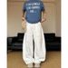 New American Retro White Jeans for Women High Waisted Slimming Loose Fit Curved Blade Midweight Cotton Wide Leg Pants_mkmklike.com