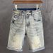 Men's Clothing New Men's Denim Stretch Shorts Summer Thin Style Scratched Trend Retro Simple And Versatile_mkmklike.com