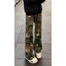 American Vibe Snake Patterned Jacquard Jeans Men's Spring Vintage High Waisted Curved Knife Slightly Flared Pants_mkmklike.com