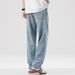 Spring And Summer Thin Jeans Men's Tencel Lyocell American High Street Loose Fashion Brand Straight Leg Hanging Casual_mkmklike.com