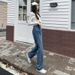 Retro High-waisted Straight-leg Jeans Women, 2024 Autumn New Style, Loose And Slimming, Versatile Wide-leg Floor-length_mkmklike.com