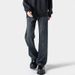 American Retro Patchwork Jeans For Men, Spring Trendy Vibe Loose Wide-leg Casual Pants, Stylish Straight-leg Trousers_mkmklike.com
