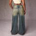 Vintage High Waist Wide Leg Jeans For Women - Retro Loose Fit Denim Pants With Washed Effect, Olive Green Straight Leg Trousers_mkmklike.com
