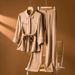 Women's Clothing silk suit women's new style casual fashion mulberry silk top pants two piece suit khaki_mkmklike.com