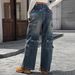 K Women's New Multi Pocket Denim Workwear Pants For Women_mkmklike.com