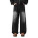 2025 Washed Denim Pants For Men's Four Seasons, New Loose Wide Design, Showing Height And Straight Leg Rest_mkmklike.com