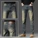 Men's Clothing High End Retro Distressed Jeans For Men Spring New Slim Straight Trend All Match Large Size Trousers_mkmklike.com