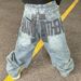 Large Size American Design Sense Deconstruction Double Waist Jeans Children Spice Girl Retro Loose Bf Lazy Wind Mopping Pants_mkmklike.com