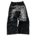 Men's Vintage Washed Denim Jeans - Retro Letter Print Relaxed Fit Straight Leg Pants For Streetwear & Casual_mkmklike.com