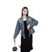 Slim Waist V-Neck Denim Jacket 2024 Spring Autumn Korean Style Beaded Loose Fit Boyfriend Top for Women Fashionable Versatile_mkmklike.com