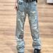 Men's Clothing Men's & Women's Distressed High-Waisted Straight Leg Jeans – Ripped Denim Pants With Streetwear Style, Comfort Fit (Blue, S-3XL)_mkmklike.com