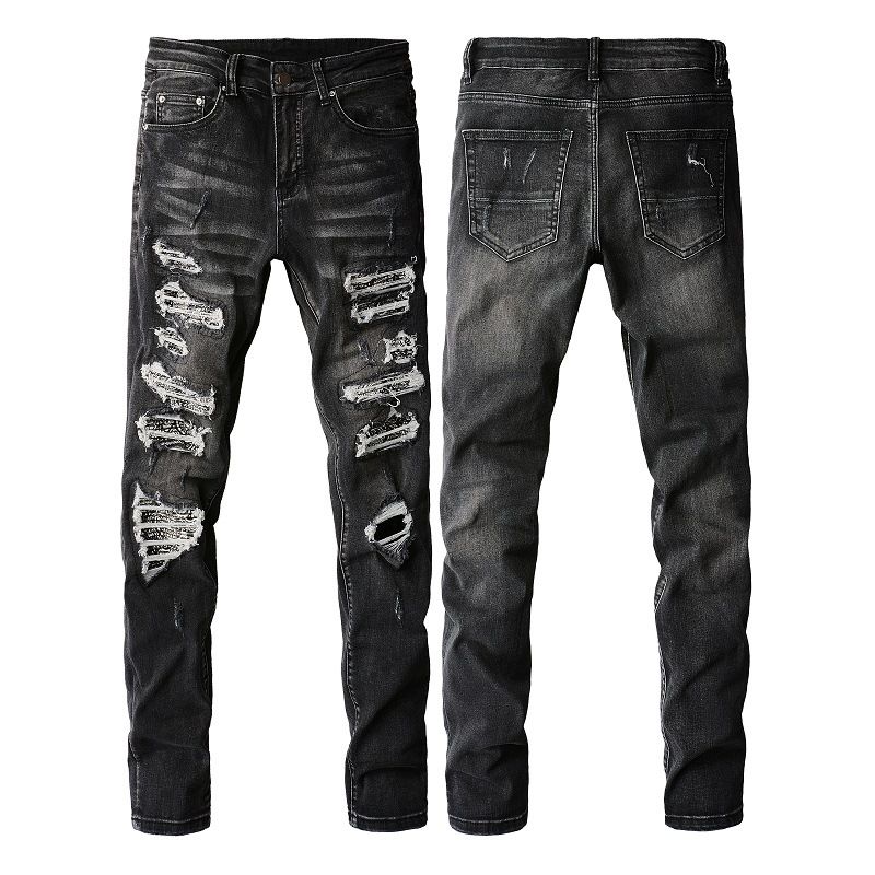Men's Clothing European And American Trendy Men's High Street Men's Jeans Slim Fit Ripped Men's Skinny Pants For Delivery 852_mkmklike.com