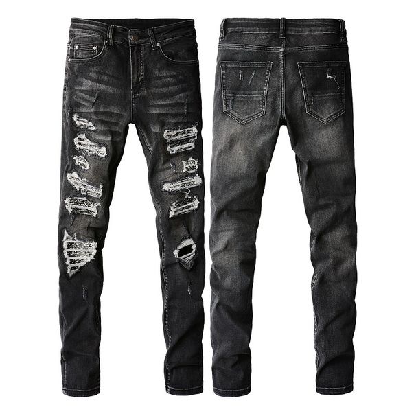 Men's Clothing European And American Trendy Men's High Street Men's Jeans Slim Fit Ripped Men's Skinny Pants For Delivery 852_mkmklike.com