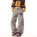 American Retro Washed Old Letter Printed Micro-pull Jeans Men's Straight Loose And Thin Cleanfit Trousers_mkmklike.com