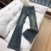 Women's Clothing Hot Diamond Flared Jeans For Women Spring Retro Washed Distressed Pants High Waist Slim Fit Flared Floor Length Trousers_mkmklike.com