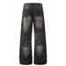 Unisex Washed Denim Jeans G6962 High Street American Loose Fit Slightly Flared Jeans With Hand Washed Whiskered Texture Design_mkmklike.com