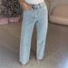 Foreign Trade European And American Women's Full Rhinestone Washed Jeans High Waist Straight Sexy Long Pants_mkmklike.com