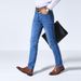 Brother Wang Men's Classic Style Stretch Slim Jeans Business Casual Denim Pants Light Blue Black Trousers Male_mkmklike.com