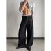 Men's Clothing Men's Niche Reverse Pocket Wide Leg Jeans Curved Fit Floor Length Casual Pants For Formal & Casual_mkmklike.com