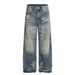 Unisex Retro Denim King Whiskered Texture Design Loose Straight Leg Jeans High Street Style Men's Clothing_mkmklike.com