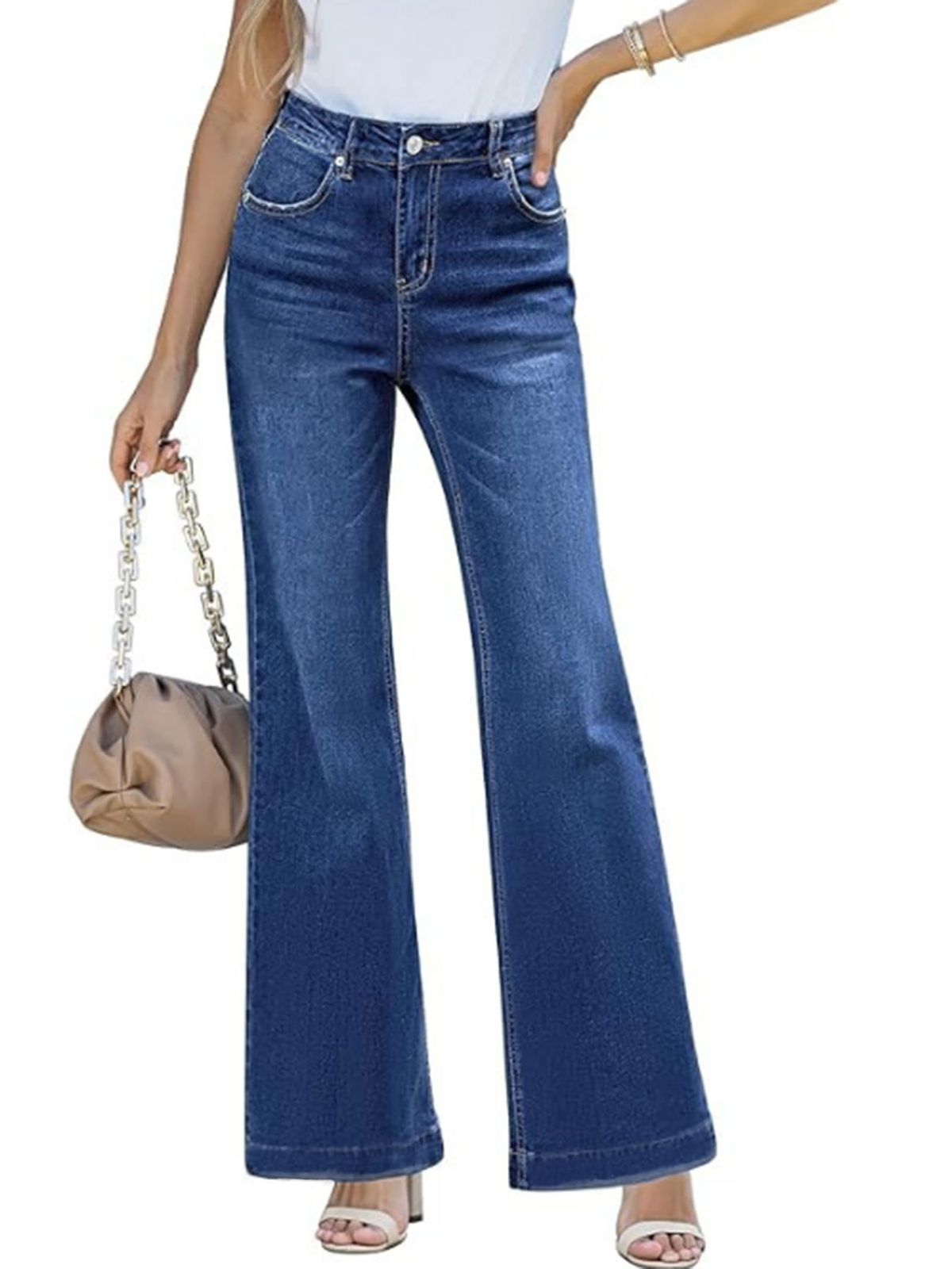 Women's High Waist Stretchy Flare Jeans – Slimming Retro Denim Pants With Comfort Fit_mkmklike.com