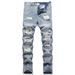 Vintage Relaxed Fit Men's Jeans | High Street Fashion Straight Leg Denim Pants | Cotton Comfort Stretch | Distressed Wash For Urban Style_mkmklike.com