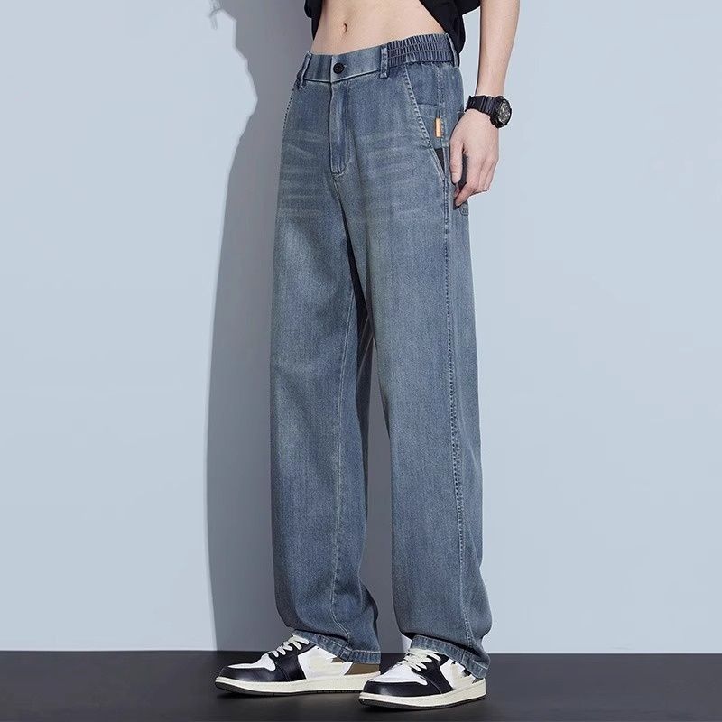 "Men's Retro Loose Straight-Leg Jeans – 90s Vintage Washed Denim Pants (Classic Casual, Comfort Fit, High-Quality Cotton)"_mkmklike.com