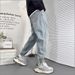 Men's Clothing Men's Straight Leg Jeans Washed Vintage Distressed Loose Fit Wide Leg Pants Autumn Winter American High Street Trendy Clothing_mkmklike.com
