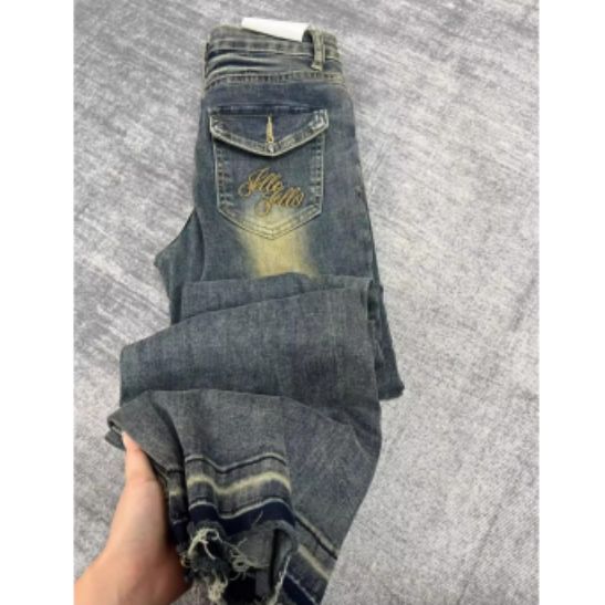 American Style Embroidered Street Flared Jeans For Women, Autumn Design, Slim Fit, Stretchy, Versatile, Slimming, High_mkmklike.com