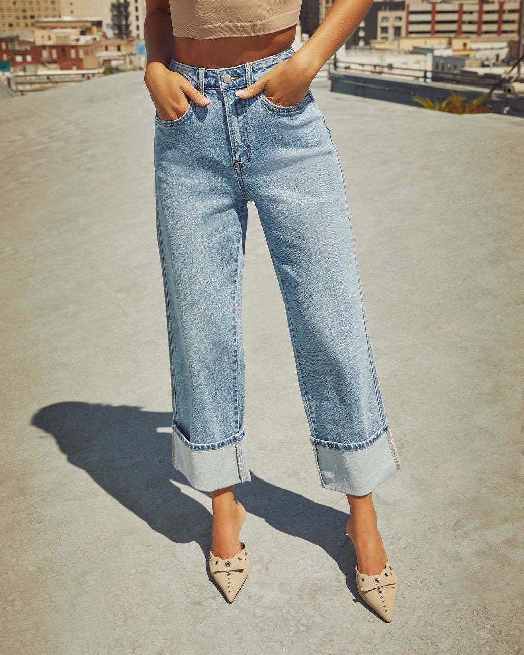 Women's Clothing Jeans Women Quality Retro Curled High Waist Trousers_mkmklike.com
